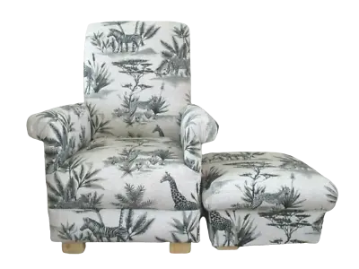 £139.99 • Buy Kids Chair Child's Armchair & Footstool Fryetts Safari Animals Fabric Jungle New