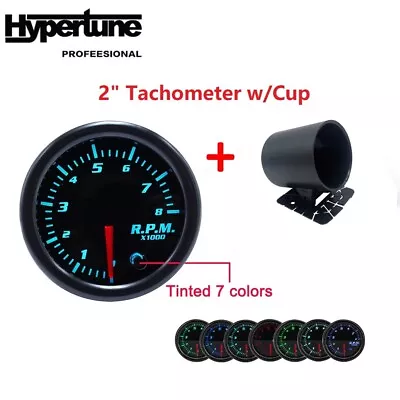 2-1/16  52mm 7 Colors Tachometer Tacho Gauge W/Cup Tacho Gauge Meter 0~8 RPM • $29.99