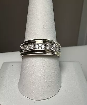 .50CT Diamond Channel Set Band 14K Gold Ring Size 9.5 5gr Vintage • $650