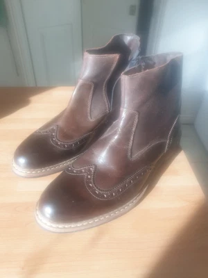£25 • Buy New Pavers Brown Leather Brogue Boots Uk Size 10