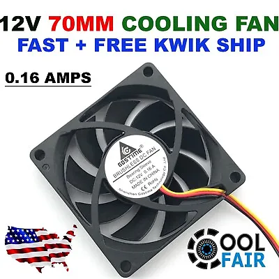 12v 70mm DC Cooling Fan 70x70x15mm 7015 Computer Case CPU 3pin • $8.95