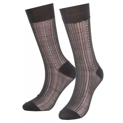 3/5 Pairs Mens Ultra Thin Dress Socks Silk Sheer Business Socks Soft Nylon Work • $9.39