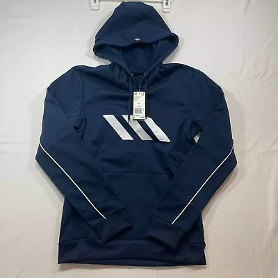 Adidas Mens SPT B-Ball Hoodie Sweatshirt Blue White Drawstring Pocket S New • $32.99