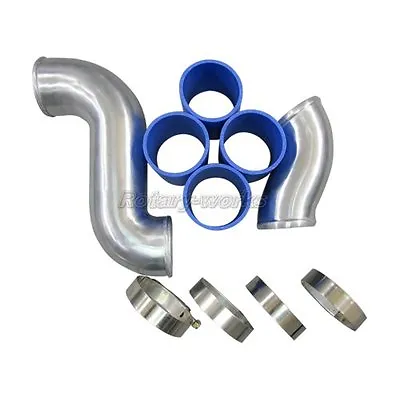 Intercooler 2.75  Piping Kit For Mazda RX7 RX-7 13B Engine Twin Turbo Blue Hose • $152.76