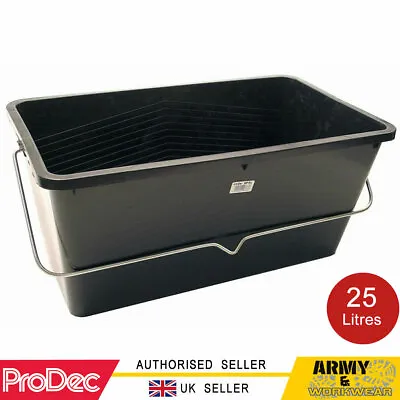 ProDec 25 Litre Large Black Plastic Scuttle Paint Kettle With Handles Trade Kit • £11.99