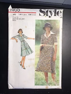 Vintage Sewing Pattern Style 1465 Retro Dress 70s Size 14 Uncut • £2.99