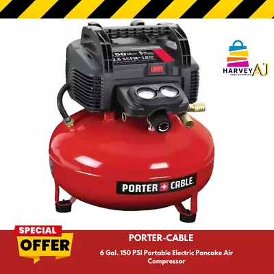 Porter Cable C2002 150 PSI 6 Gallon Oil-Free Pancake Compressor • $140.97