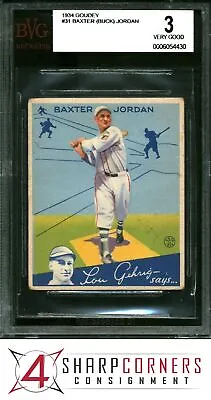$13.50 • Buy 1934 Goudey #31 Baxter Buck Jordan Rc Bvg 3 A8031-430