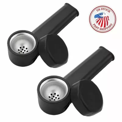 ( Pack Of 2 ) 3.5  Silicone Tobacco Smoking Pipe With Lid Storage Bag Hand Pipe • $10.99