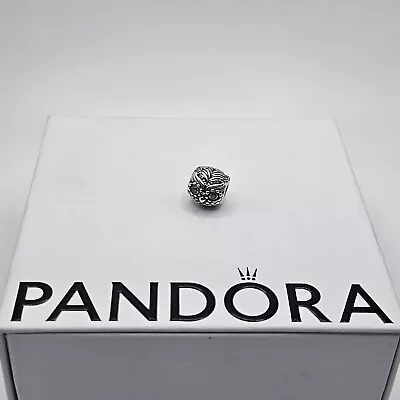 Genuine Pandora Green Eyes Wise Owl Head Charm 925 ALE #791211CZN • £17