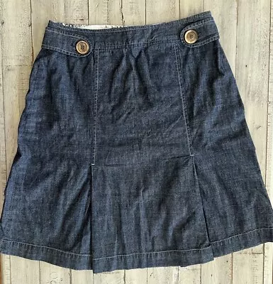 J Jill Women Denim Jean Skirt Size 10 Blue Double Side Zip EUC Flared • $29.99