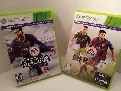 FIFA 14 & 15 Combo Pack (CIB Microsoft Xbox 360 Complete Clean Lionel Messi) • $11.99