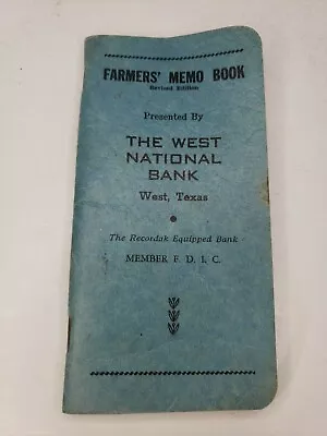 Vintage 1941 Farmers Memo Book W National Bank W Texas Jeff Black Ozark Missouri • $9.99