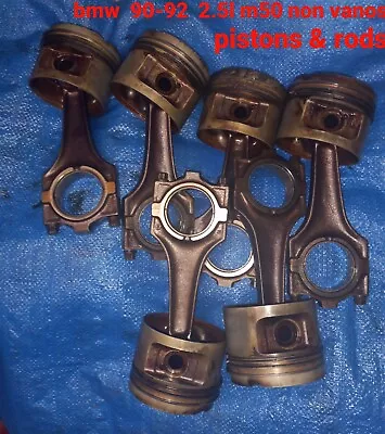 Bmw 90-95 E34 E36 M50 Non-vanos Piston & Rods 6 Pcs Std Bore Oem • $180