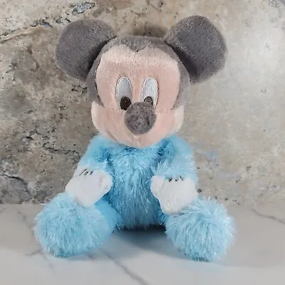 Disney Parks Soft Baby Blue Mickey Mouse Rattle Lovey Plush Doll • $14.99
