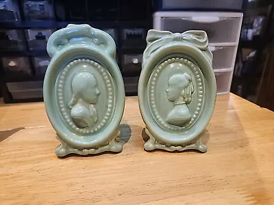 PAIR PACIFIC POTTERY Ceramic VASES PLANTERS  George & Martha Wahington • $25