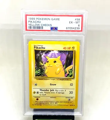 $19.99 • Buy 1999 Pokemon TCG Yellow Cheeks 58/102 PIKACHU PSA 6 Illus. Mitsuhiro Arita
