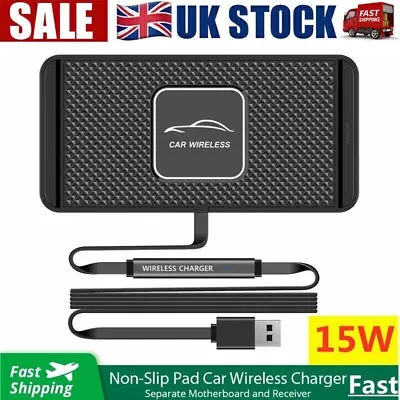 Wireless Anti Slip Car Charger Phone Holder Mount Pad Mat For IPhone Samsung • £9.59