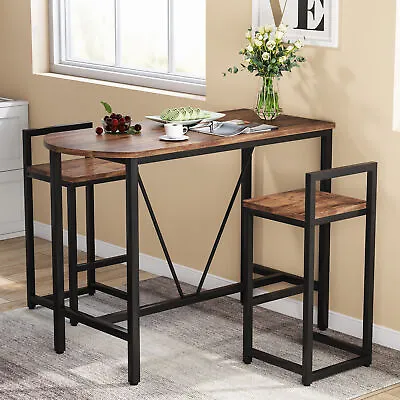 3 Piece Pub Table Set Bar Stools Kitchen Dining Furniture Counter Height Chairs • $89.99