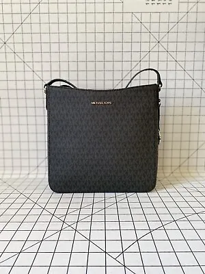 Michael Kors Jet Set Travel Large Messenger Crossbody Mk Signature Black • $89