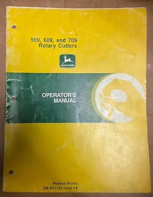 John Deere 509 609 & 709 Rotary Cutters Operator Manual OM-W21329 F4 U-8 • $14.99