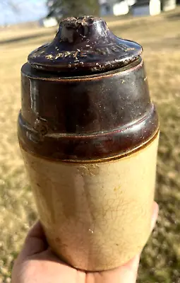 Nice Stoneware Fruit Jar With The Weir Lid Pat. 1892 Quart Size 1910's Dug L@@k • $35