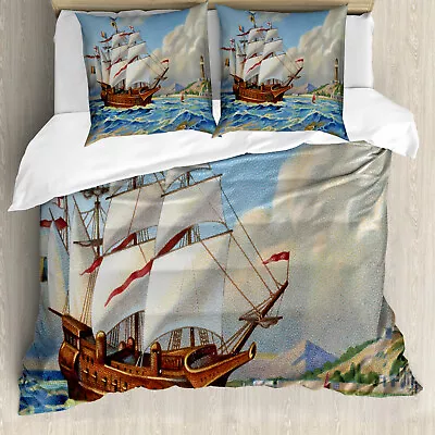 Vintage Boat Duvet Cover Ship Sail • £29.99