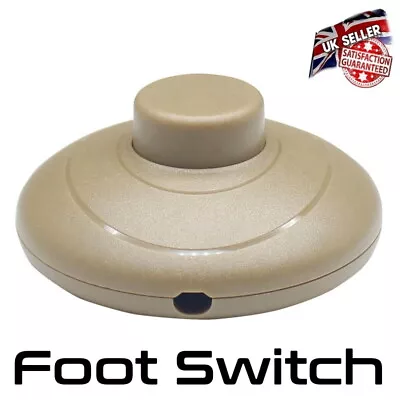 Foot Floor Switch In Line Push Button Press For Lamp Light In Gold • £4.95