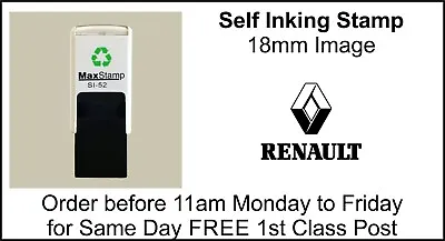Car Logo Stamp - 18mm Print Size - Black Ink - RENAULT • £15.72