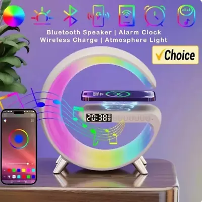 Multifunction Wireless FastCharger Pad Stand Speaker RGB Night Light For IPhone • £11.99