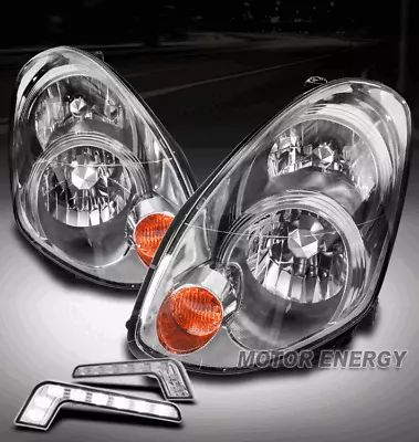 For 05-06 G35 G35x Sedan 4dr (fit Hid) Chrome Headlight Headlamp +bumper Led Drl • $255.95