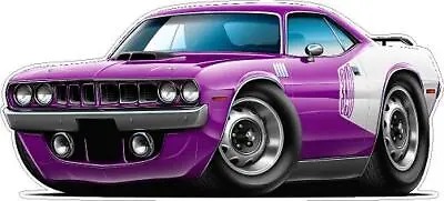 Wall Decal Compatible With 1971 Plymouth Cuda 340 Cartoon Car Boys Dads Toy • $25.99