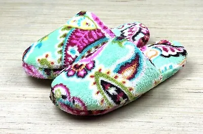 Vera Bradley Womens Paisley Slippers Indoor Relaxation Multicolor Small 5-6 0115 • $12.74