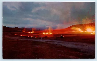 Postcard Night Fire Marine Infantrymen At Camp Pendleton CA 1968 F171 • $9.97