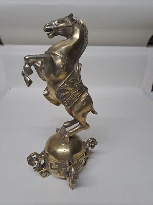£40 • Buy  9  Old Chinese Fengshui Brass  Animal Tang Dynasty Horse  Statue 