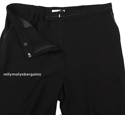 M&S Womens Marks And Spencer Classic Black Trousers Size 14 Long Leg 31.5 • £15.99