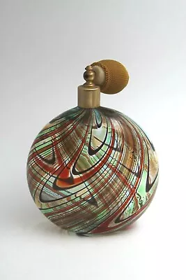 MURANO Latticino Italy W/Gold  Art Glass Perfume Bottle Atomizer Signed • $69.95