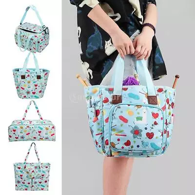 Waterproof Knitting Bag Crochet Hooks  Tote Bag Yarn Sewing Storage Holder • £24.46