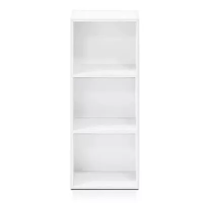 Furinno 11003WH 3 - Tier Open Shelf Bookcase White Color Storage Modern Style • $23