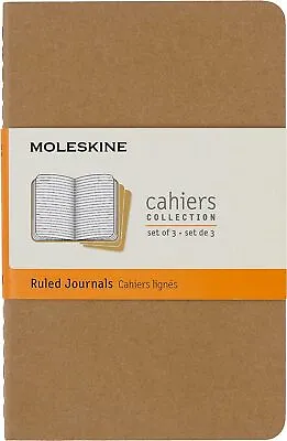 Moleskine Cahier Journal Soft Cover (3.5  X 5.5 ) Brown 64 Pages (Set Of 3) • $11.25