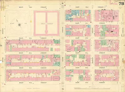 Sanborn NYC #78 Manhattan Midtown Garment District Murray Hill Bryant 1899 Map • £200