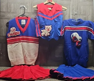 Vintage 1980s Cheerleader Uniform & Sweaters - Cougars • $49.97