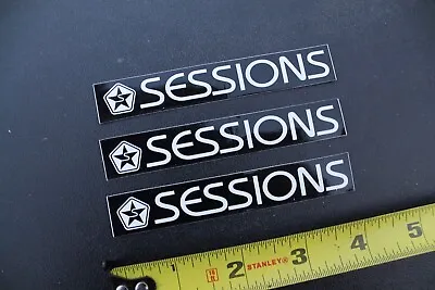 Sessions Snowboards Skateboards Snow Black Vintage Snowboarding STICKER Lot Of 3 • $18