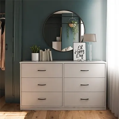 $132 • Buy Fashion 6 Drawer Dresser Furniture Bedroom Organizer Clothes Chest Drawers Gray
