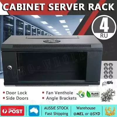 4U 4RU Network Server Data Rack LAN Cabinet 19   Wall Mount 450mm Deep 19 Inch • $87.95