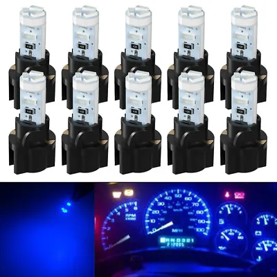 10X T5 74 17 37 5 LED Instrument Gauge Cluster Dash Light Bulbs W/ Sockets Blue • $9.98