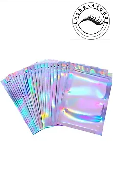 100pcs Holographic Rainbow Laser Double-Sided Small Mylar Foil Bags Cheap 4x6 • $15.99