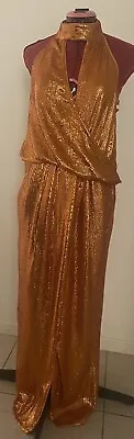 $20 • Buy ASOS BNWT Sequin Copper High Neck Backless Size 10 Gown- India