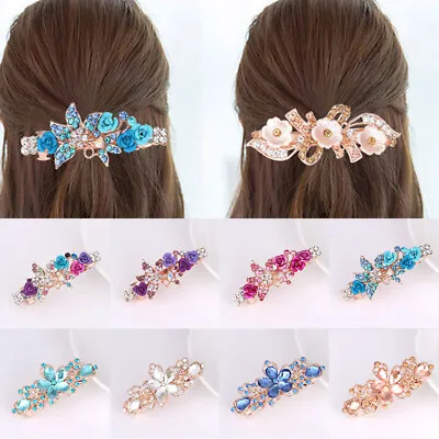 Women Crystal Hair Clip Hairpin Rhinestone Barrette Hairgrip Boutique Clip ^ ~ • $2.62