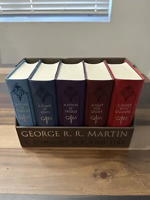George R R Martin’s A Song Of Ice And Fire Leather Cloth Boxed Book Set Of 5 • $55
